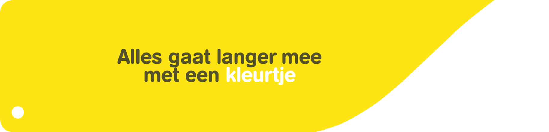 Foto van een werknemer met de tekst 'Alles gaat langer mee met een kleurtje' erbij