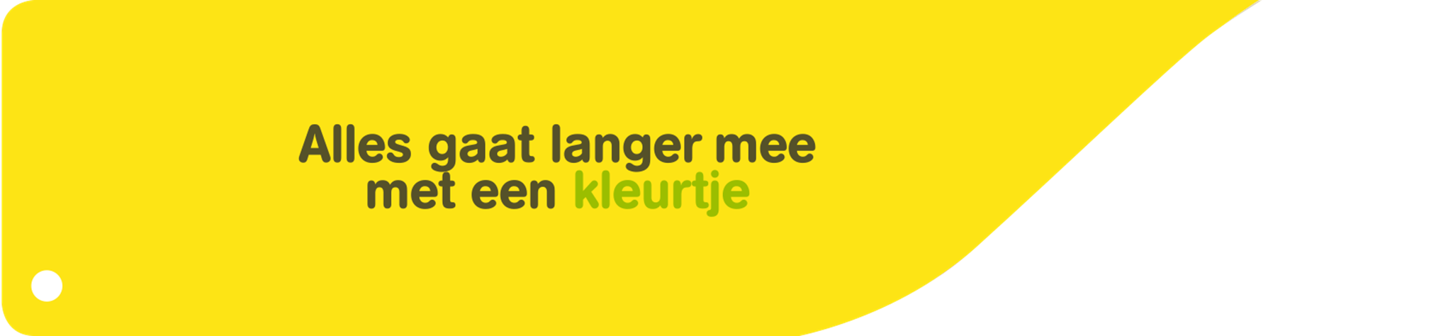 Foto van een werknemer met de tekst 'Alles gaat langer mee met een kleurtje' erbij