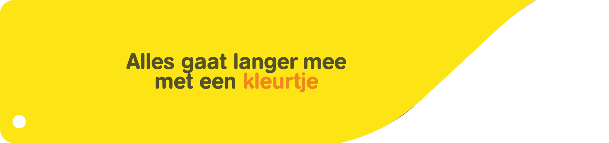 Foto van een werknemer met de tekst 'Alles gaat langer mee met een kleurtje' erbij